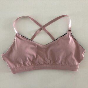 Fabletics Activewear Balletcore Yoga Top w Criss-Cross Back Blush Pink Sz S